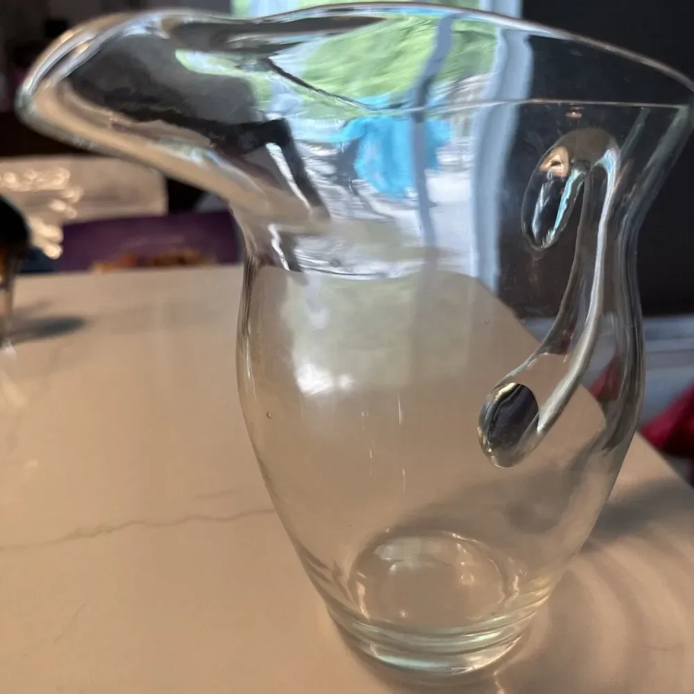 Art Glass Hand Blown Pitcher Creamer 32oz